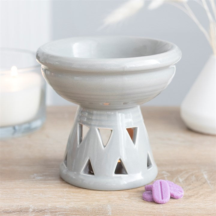 Grey deep dish tea light burner
