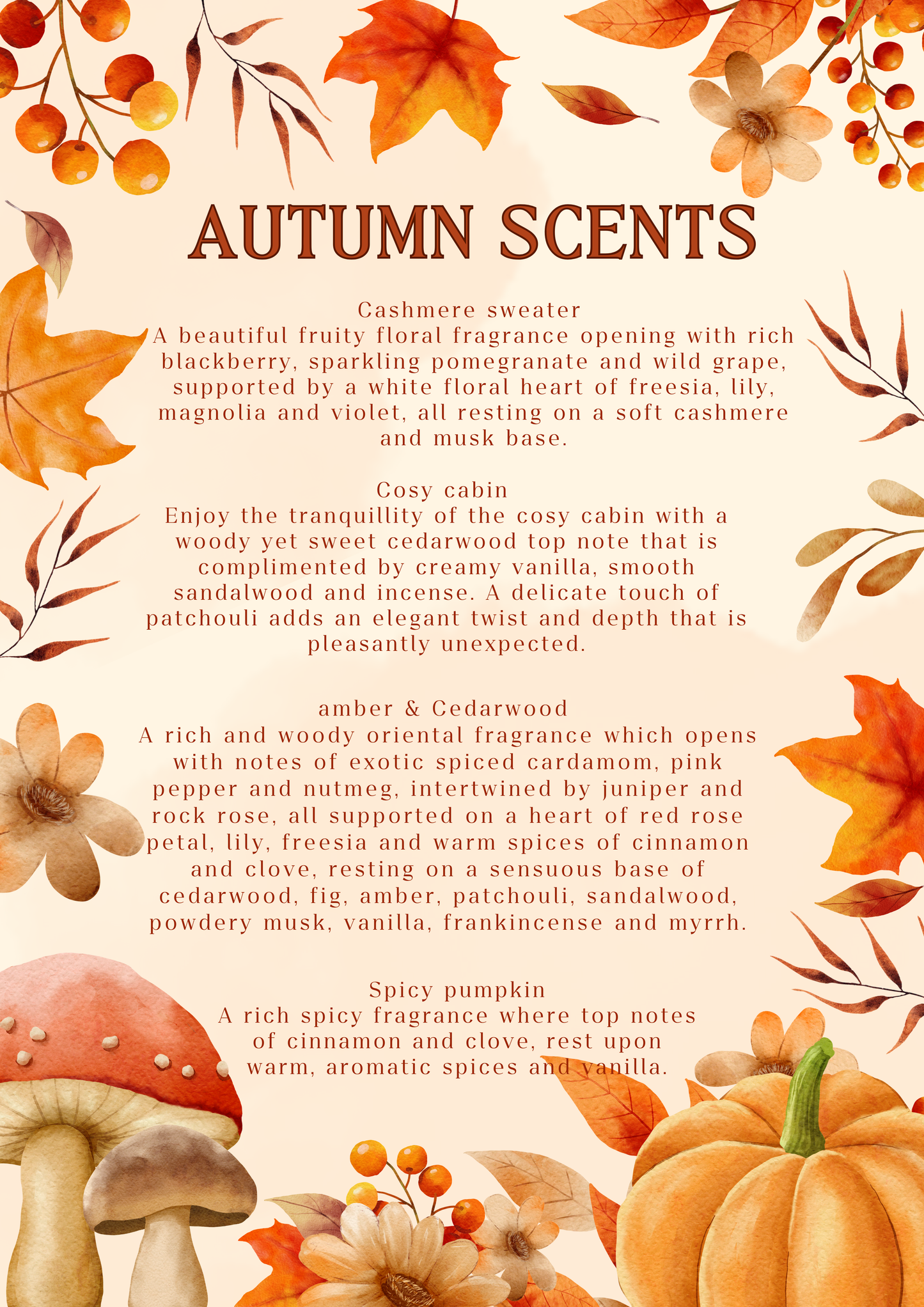Autumn scented sizzlers
