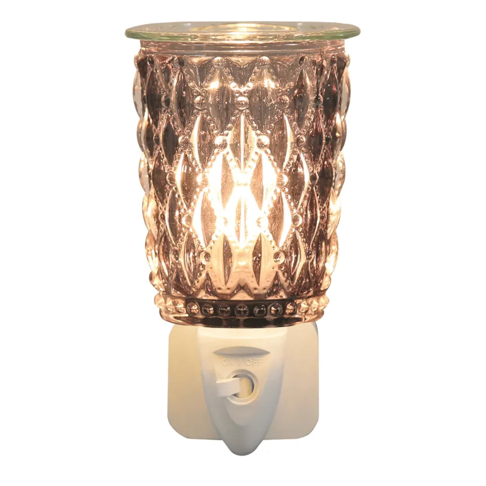 Wax Melter Plug In - Black Cut Glass 13cm