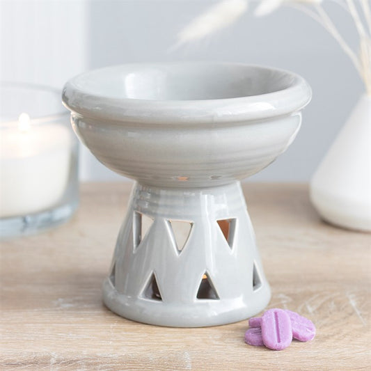 Grey deep dish tea light burner