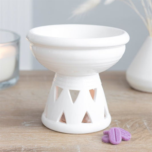 Off white deep dish tea light burner