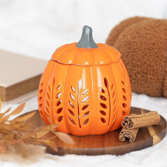 Orange pumpkin tealight burner
